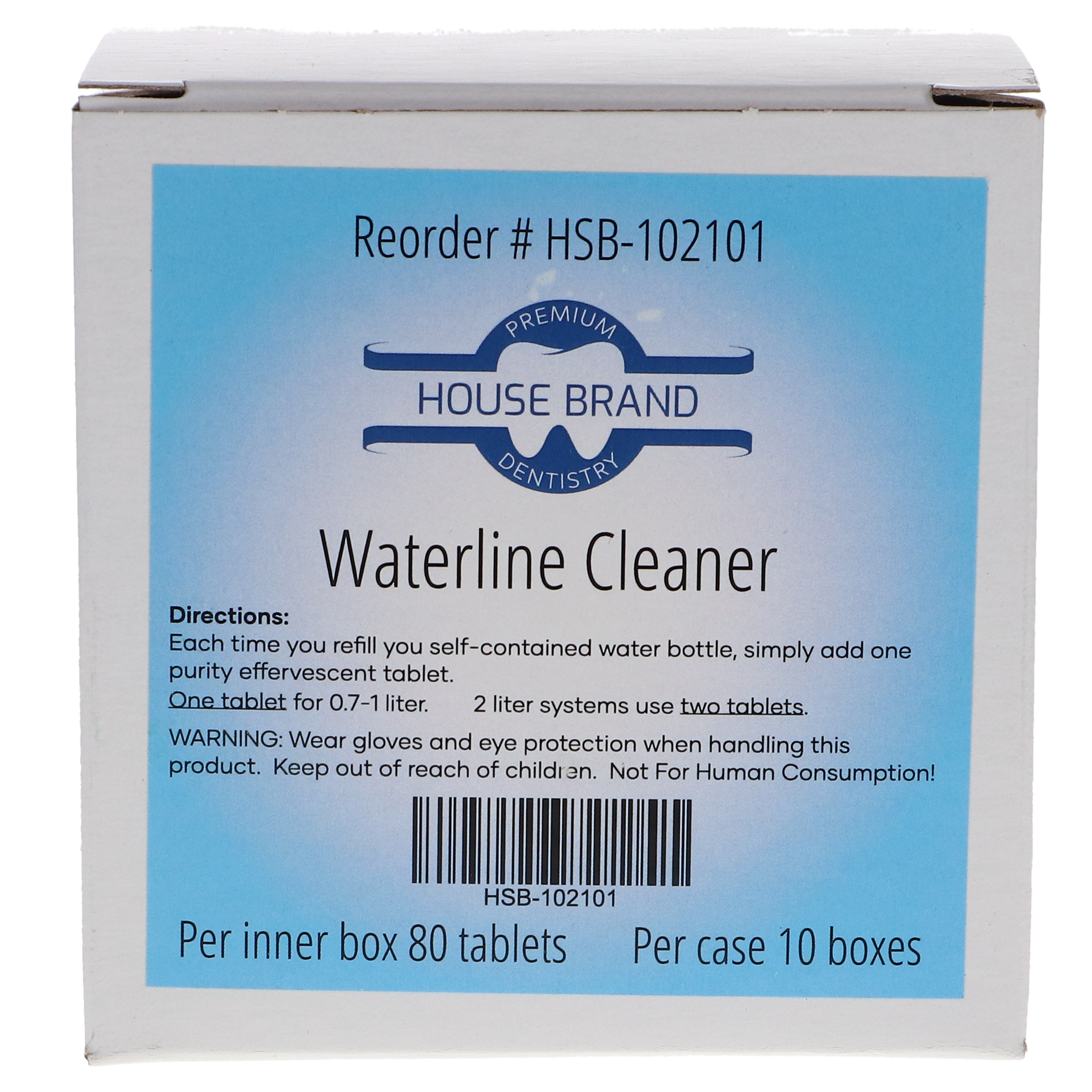 House Brand Dentistry 102101 Dental Waterline Cleaner Tablets 60/Pk 750 mL Comparable to BluTab BT50