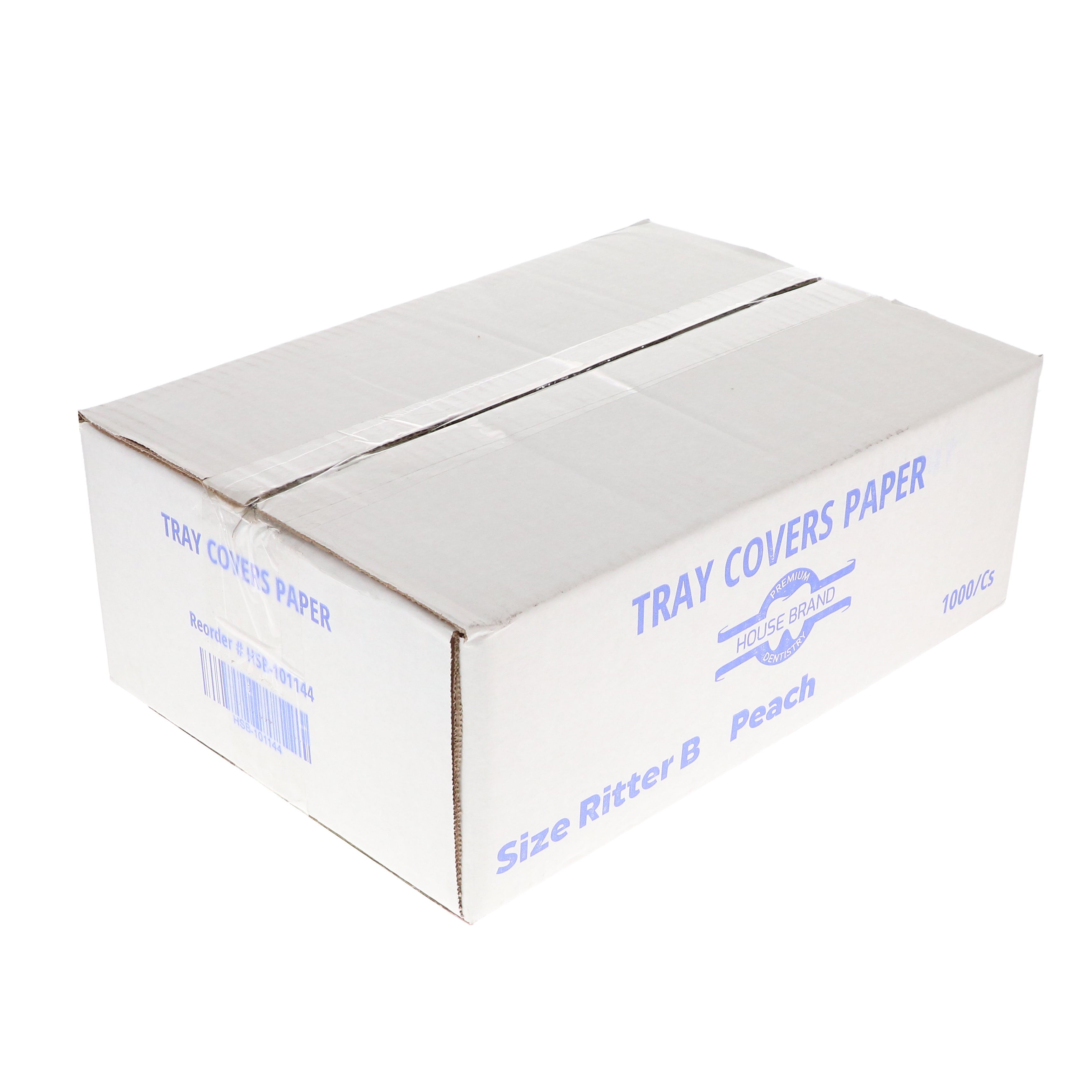 House Brand Dentistry 101144 HSB Dental Tray Covers Paper Ritter #B Peach 1000/Cs