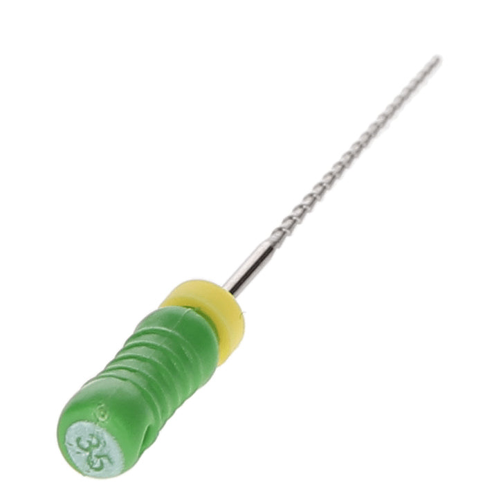 House Brand Dentistry 400473 HSB Hedstrom Endodontic Files Stainless Steel 25mm #35 Green 6/Pk