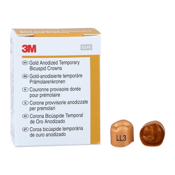 3M Solventum 940633 Unitek Crowns Gold Anodized 2nd Bicuspid #3 Lower Left 5/Bx