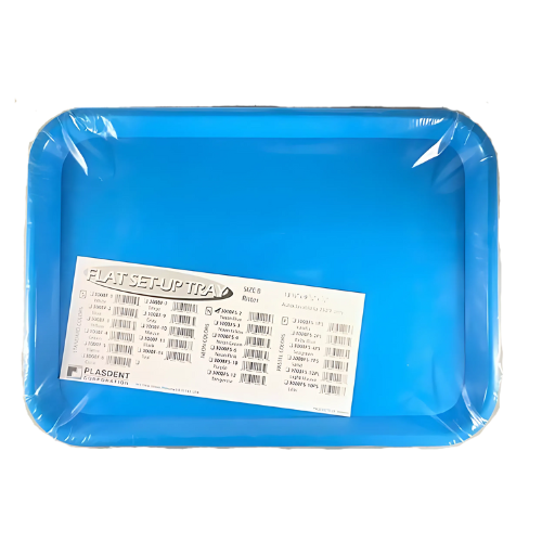 Plasdent 300BFS-2PS Flat Set-Up Tray Size B Ritter Baby Blue 13 3/8