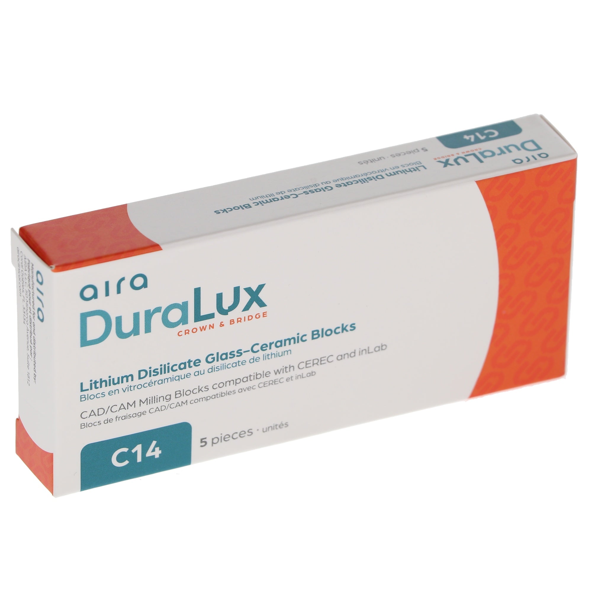 Aira 600145 DuraLux IPS e.max Type Blocks CAD inLab MT BL3 C14 5/Pk