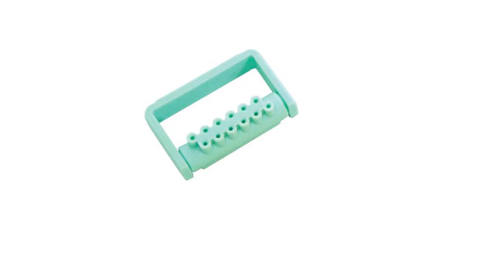 Pac-Dent 380LG Bur Bocks Plastic Bur Caddy 12-Hole FG Green