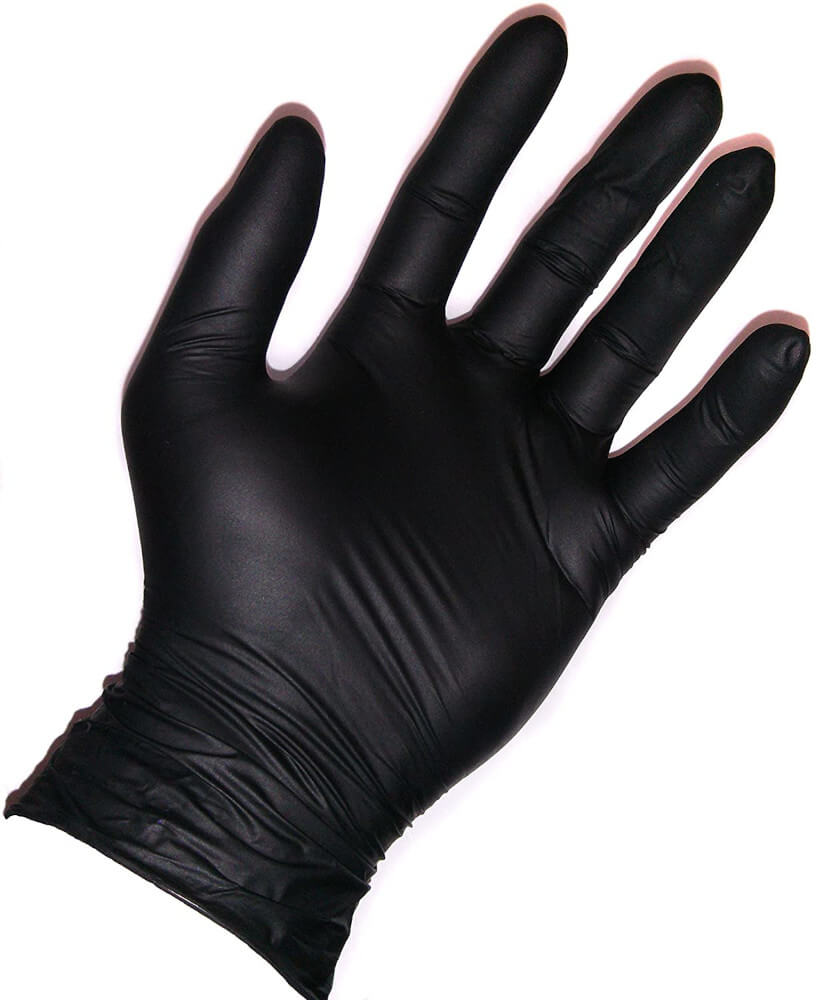 Supermax 98998 Aurelia Absolute Black Nitrile Exam Gloves Large 200/Bx