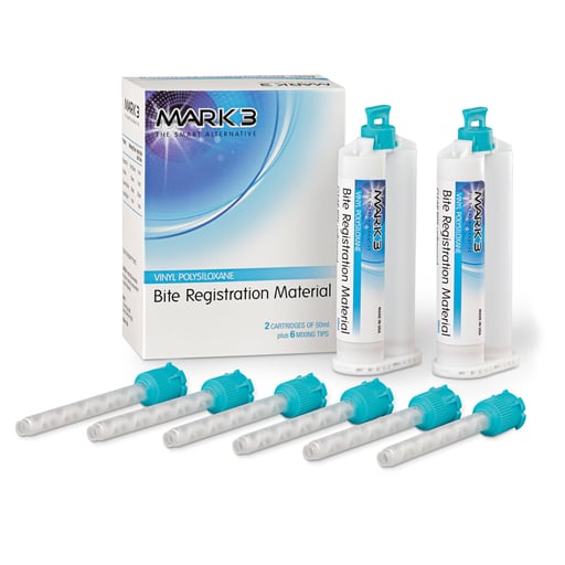 Mark3 0219 VPS Bite Registration Material Fast Set Cartridges 2/Pk 50 mL EXP May 2026