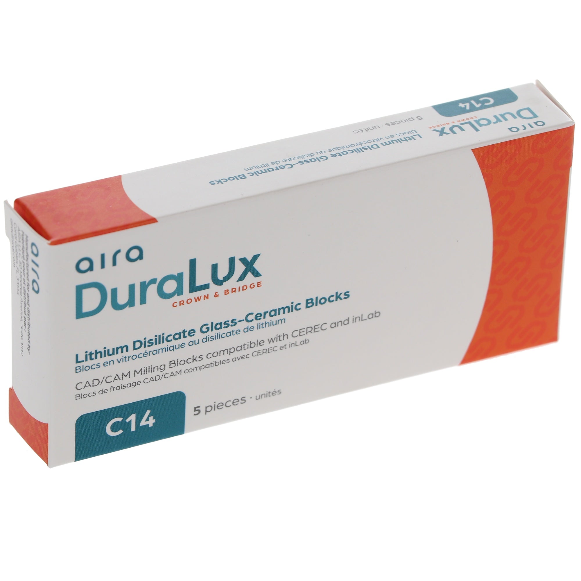 Aira 600120 DuraLux IPS e.max Type Blocks CAD inLab HT A1 C14 5/Pk