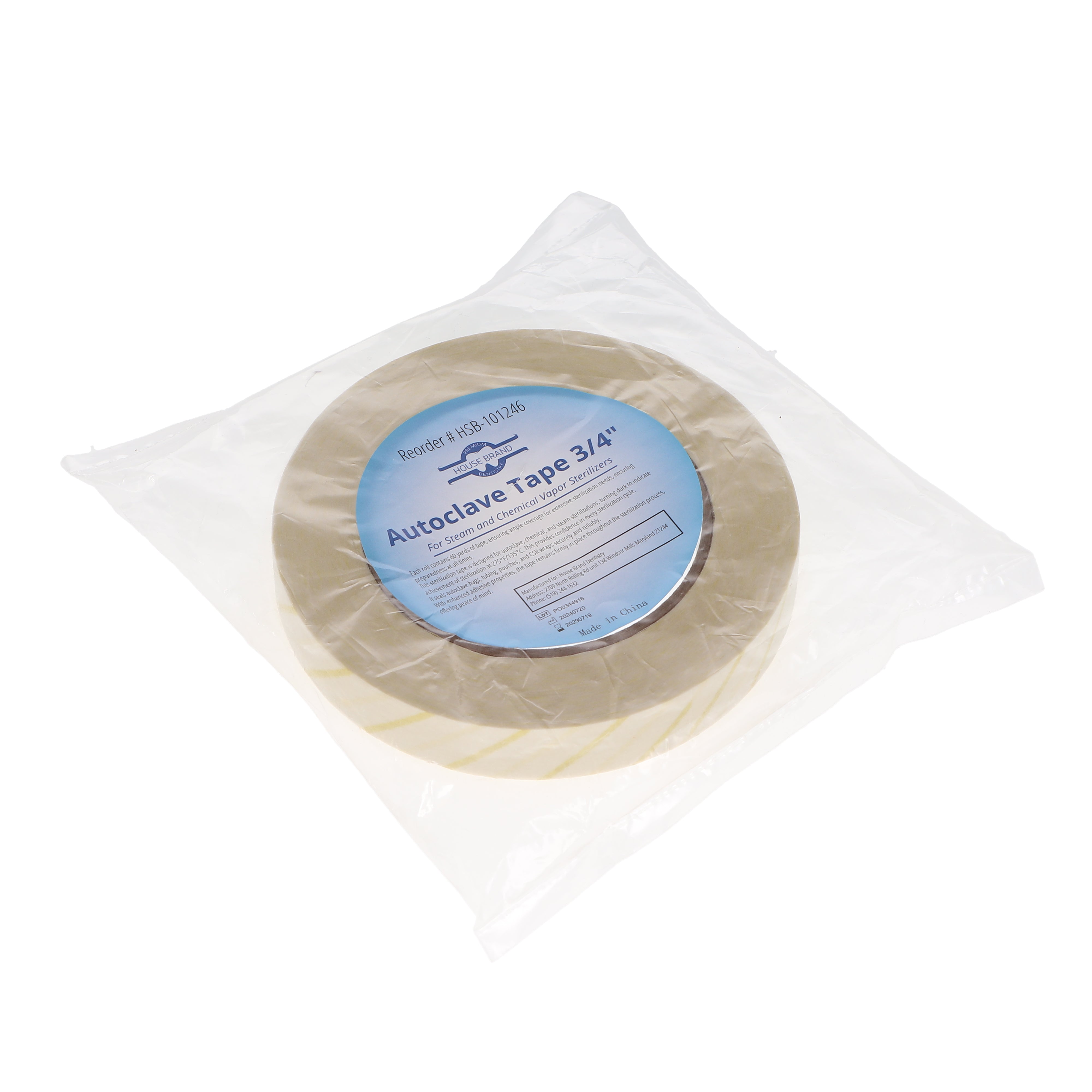 House Brand Dentistry 101246 HSB Autoclave Indicator Tape 3/4