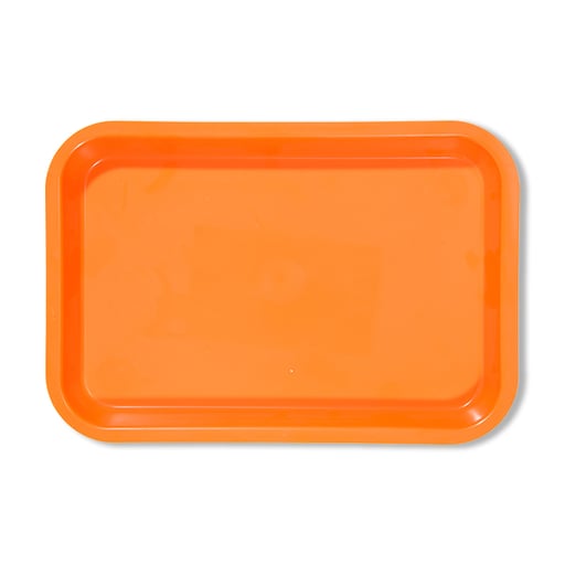 Plasdent 300FMS-12N Flat Dental Tray Size F Neon Tangerine