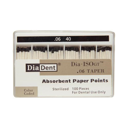 Dia 212-S608 Dia-ISOGT Paper Points Tapered .06 #40 100/Slide Pk
