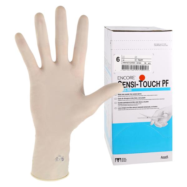 Ansell Perry 7822PF Sensi-Touch Sterile Latex Gloves Size #6.0 50 Pairs Per Box