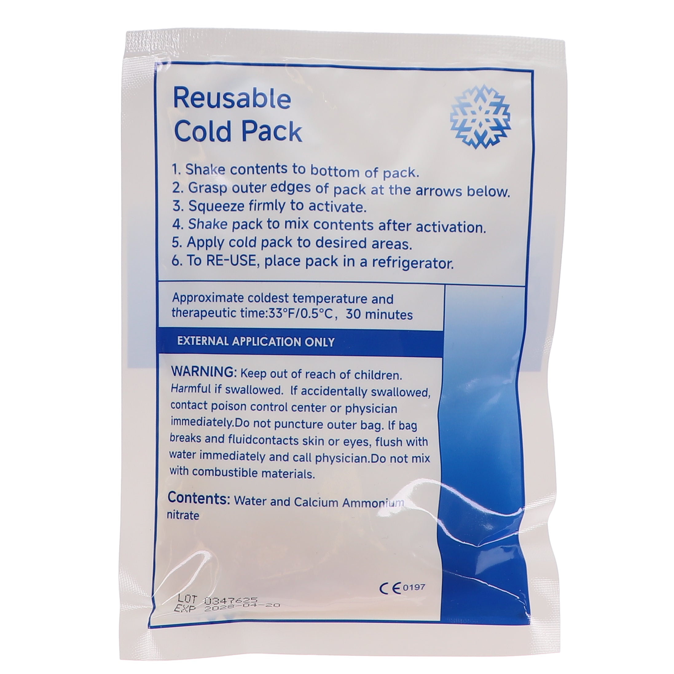 House Brand Dentistry 102150 HSB Instant Cold Packs Reusable 5