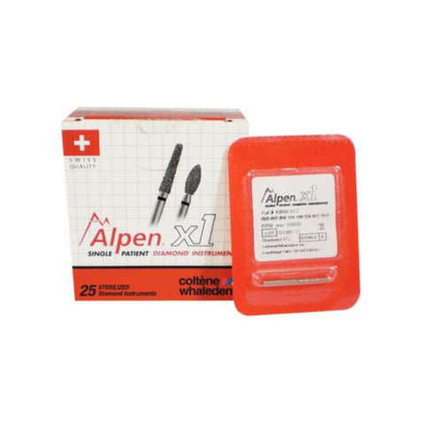 Coltene Whaledent X807C016 Alpen X1 FG 807-016 Inverted Cone Coarse Diamond Burs Sterile 25/Pk