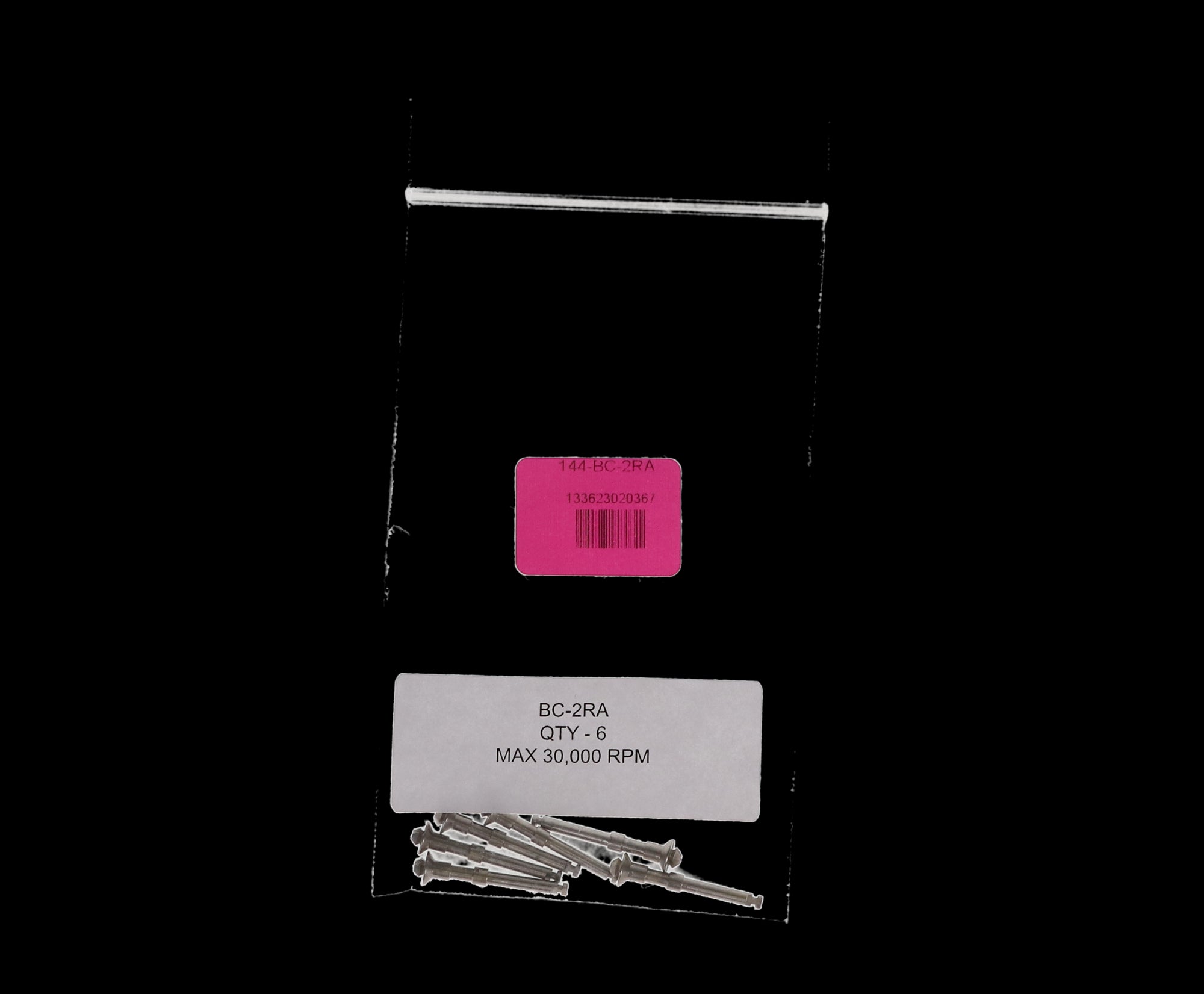 EC Moore BC-2RA Snap-On Dental Mandrels #2 RA Brass Center 6/Pk