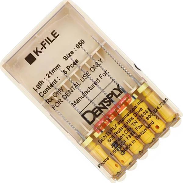 Dentsply Sirona 671109 Endodontic K-Files Stainless Steel #50 21mm 6/Pk