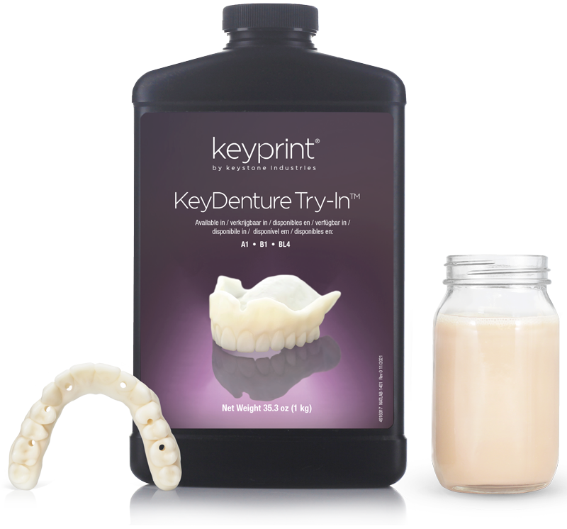 Keystone 4220406 KeyDenture Try-In Biocompatible 3D Printing Resin B1 1 KG