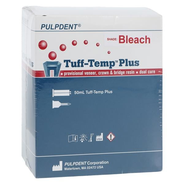 Pulpdent TTPB Tuff-Temp Plus Automix Crown & Bridge Resin Cartridge Bleach With Glaze 50mL