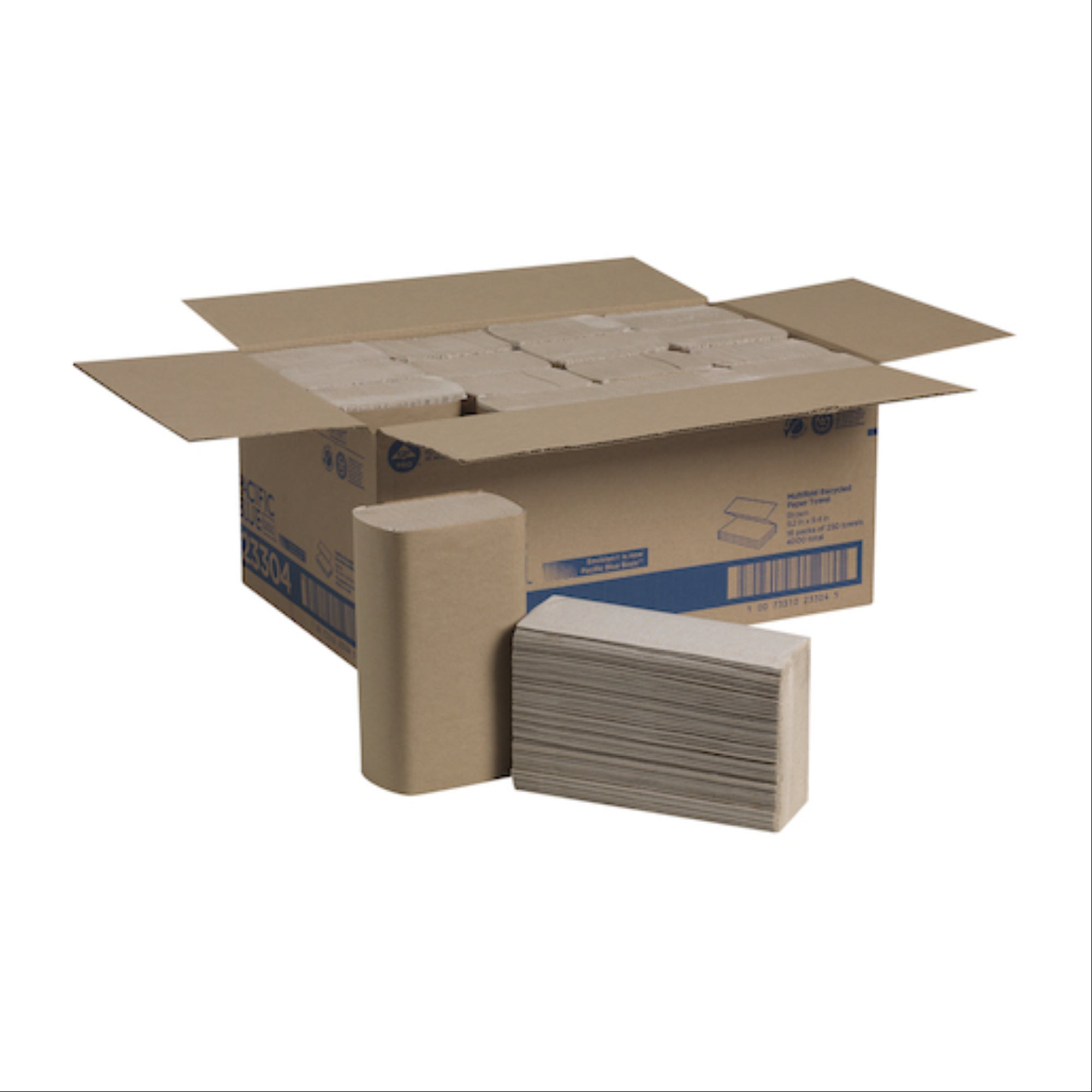 Georgia Pacific 23304 EPA Multifold Paper Towels Paper Band Brown 9¼ x 9½ Sheets 250 ct/pk 16 Pk/Cs