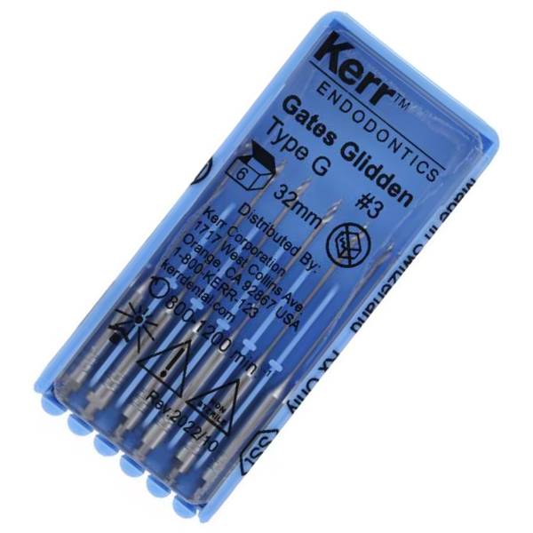 Kerr Dental 17285 Gates Glidden Drills RA 18mm #3 6/Pk