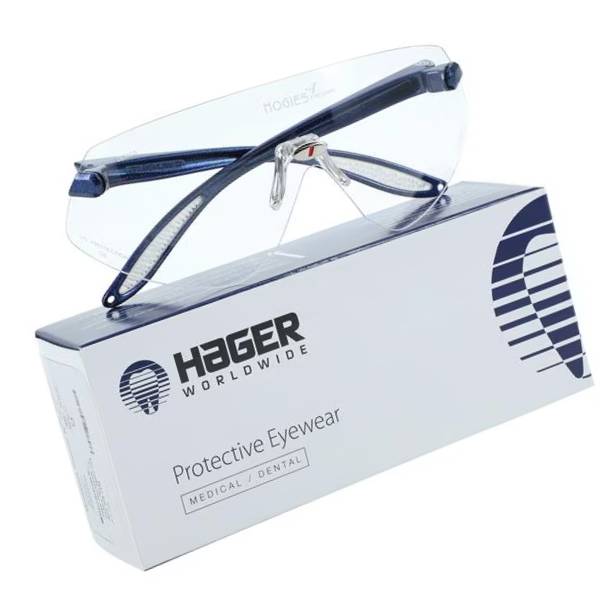 Hager 100706 Outback Protective Eyewear Clear Lens Blue Frame