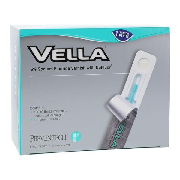 Preventive Technologies 770113 Vella Fluoride Dental Varnish 5% Bubblegum 100/Bx