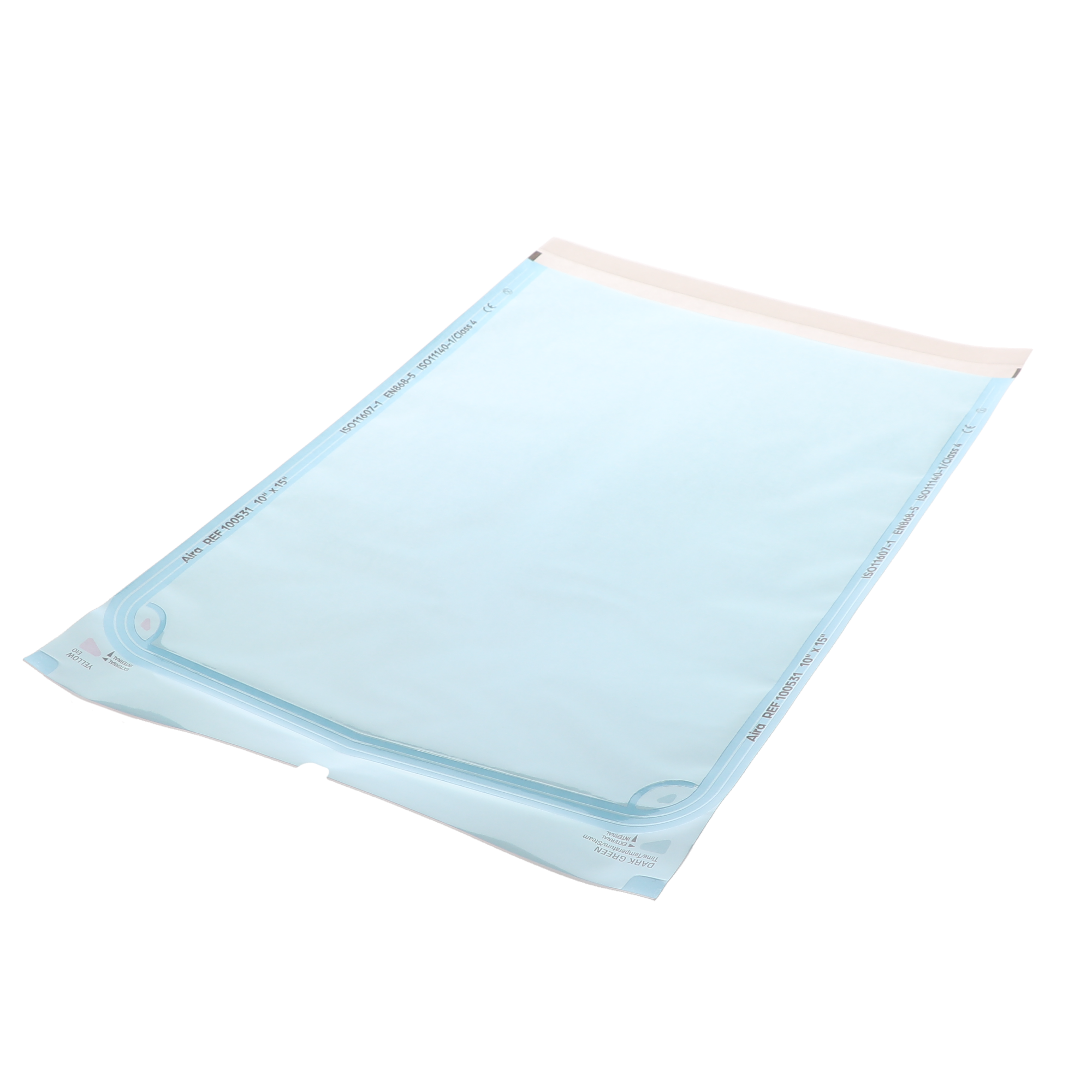 Aira 100531 Self-Sealing Sterilization Pouch Paper/Blue Film 10
