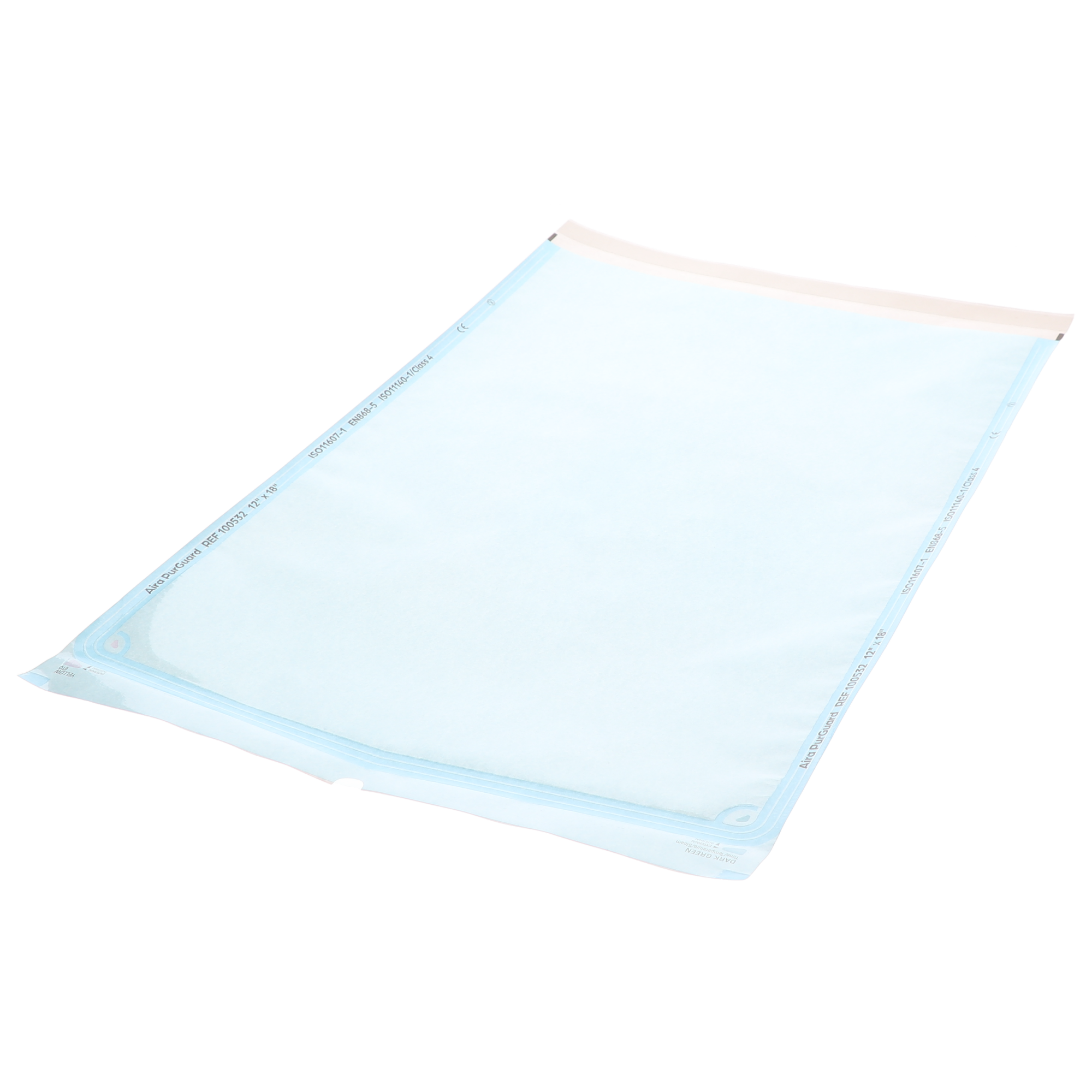 Aira 100532 PurGuard Self-Sealing Sterilization Pouches Paper/Blue Film 12