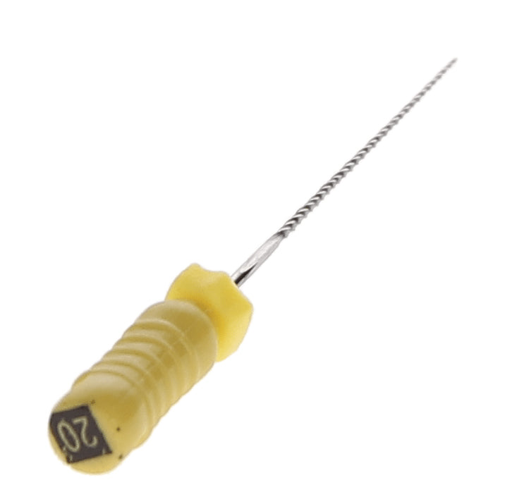 House Brand Dentistry 400122 HSB Endodontic K-Files 25mm #20 Yellow Stainless Steel 6/Pk