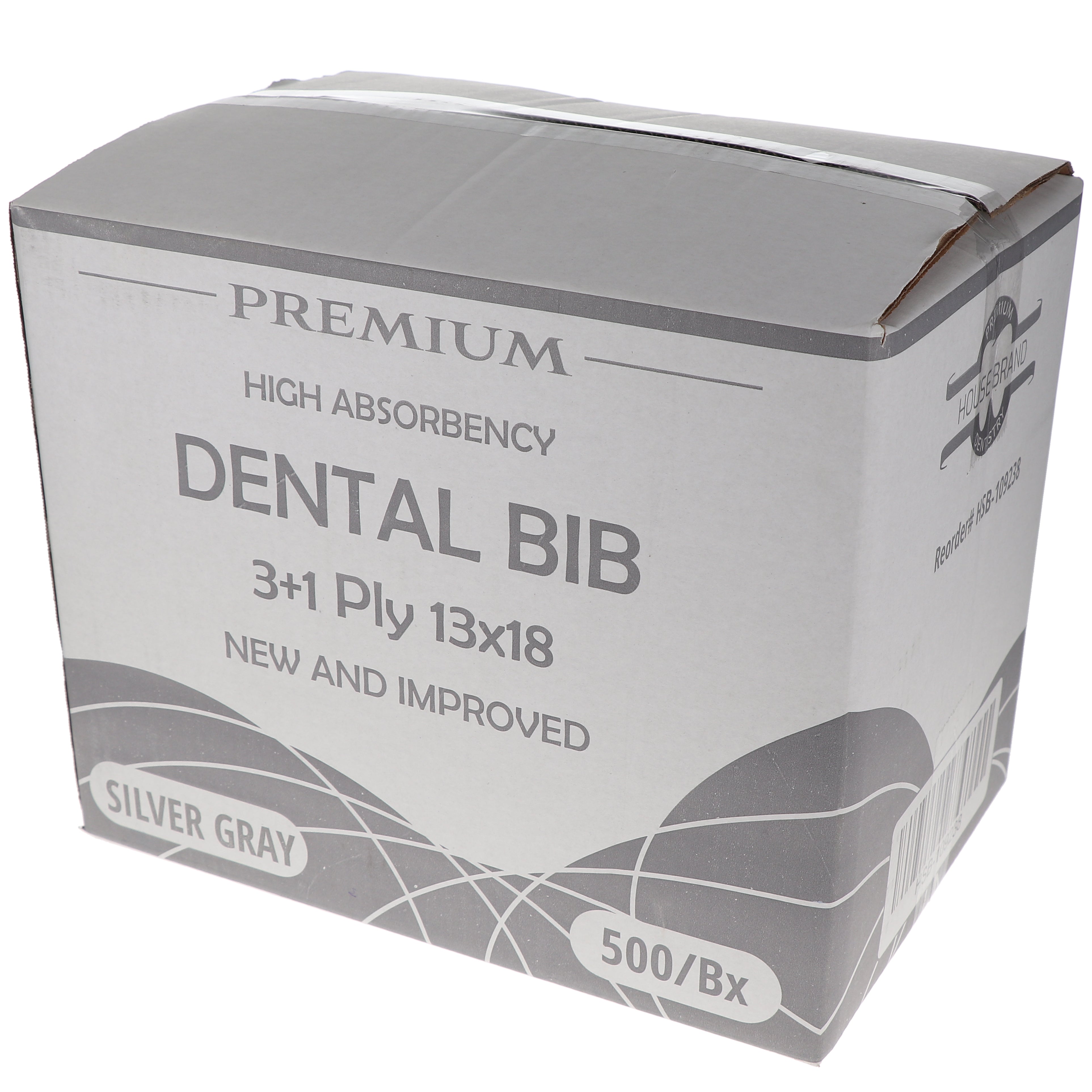 House Brand Dentistry 109238 HSB Dental Patient Bibs 3+1 Ply 13