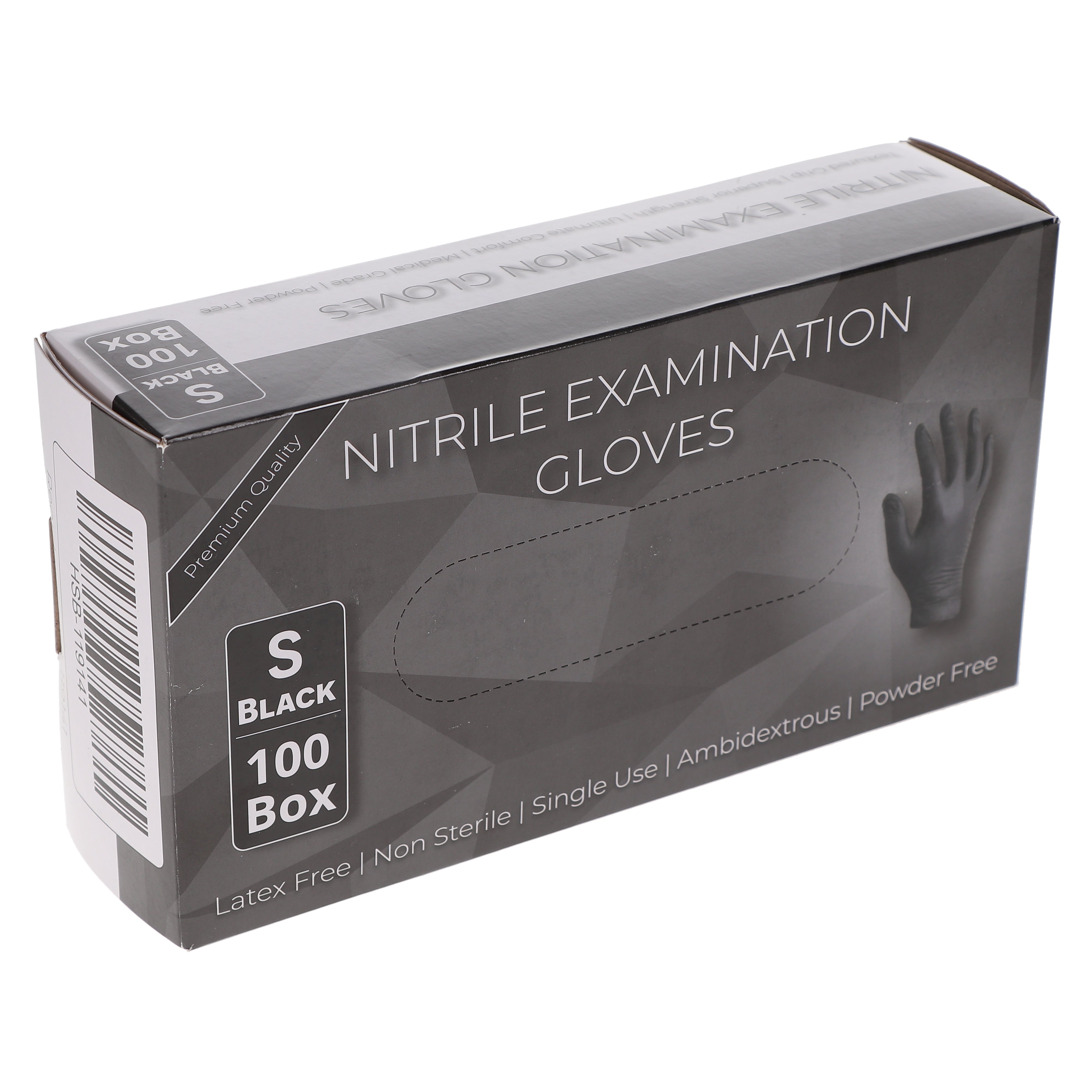 House Brand Dentistry 119141 HSB Nitrile Exam Gloves Black Small 100/Bx