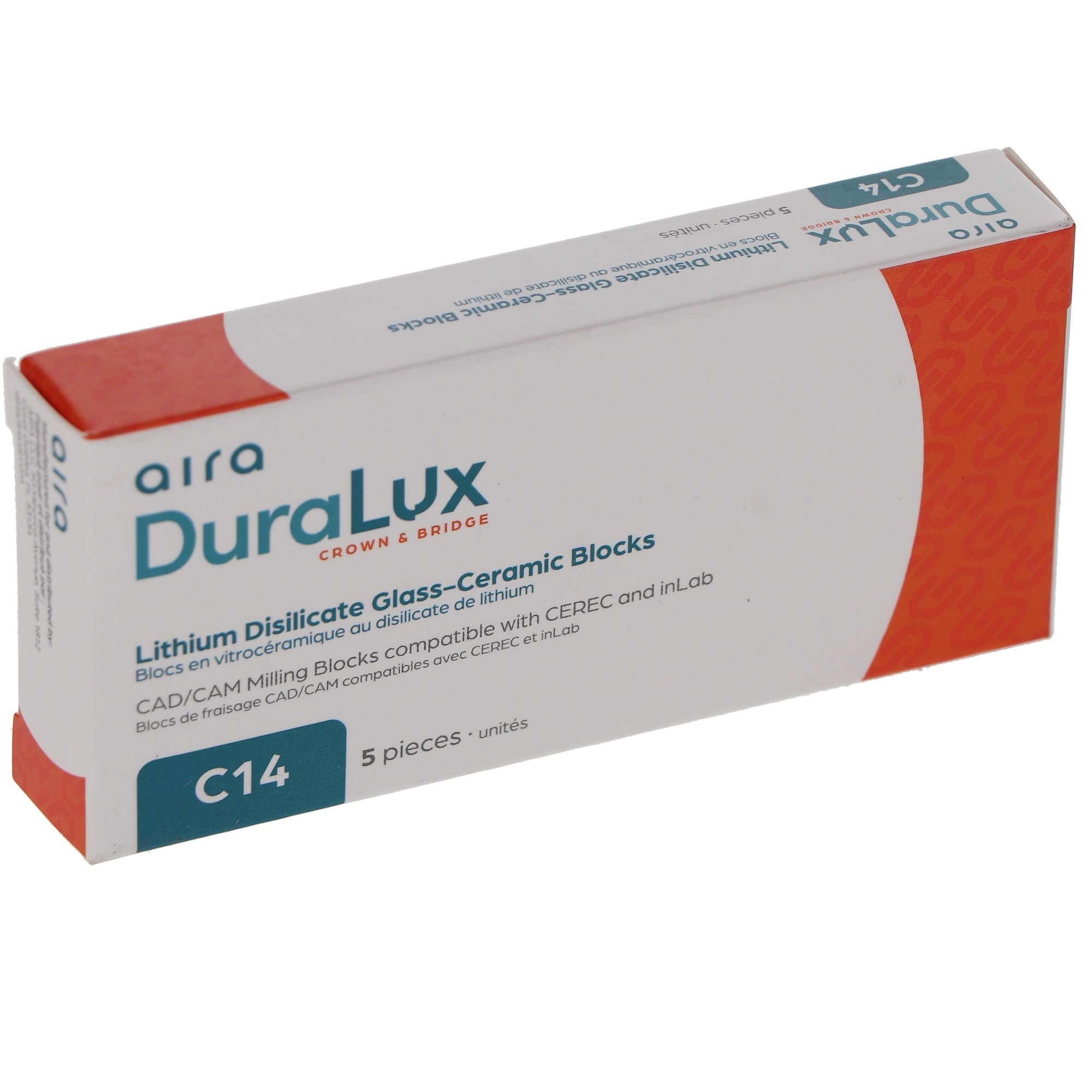 Aira 600117 DuraLux IPS e.max Type Blocks CAD inLab LT C4 C14 5/Pk
