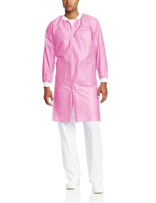 ValuMax 3660LPS Extra-Safe Lab Coats Light Pink S 10/Pk