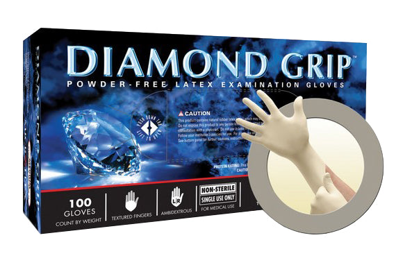 Microflex MF-300-S Diamond Grip Latex Exam Gloves Small Powder Free 100/Bx