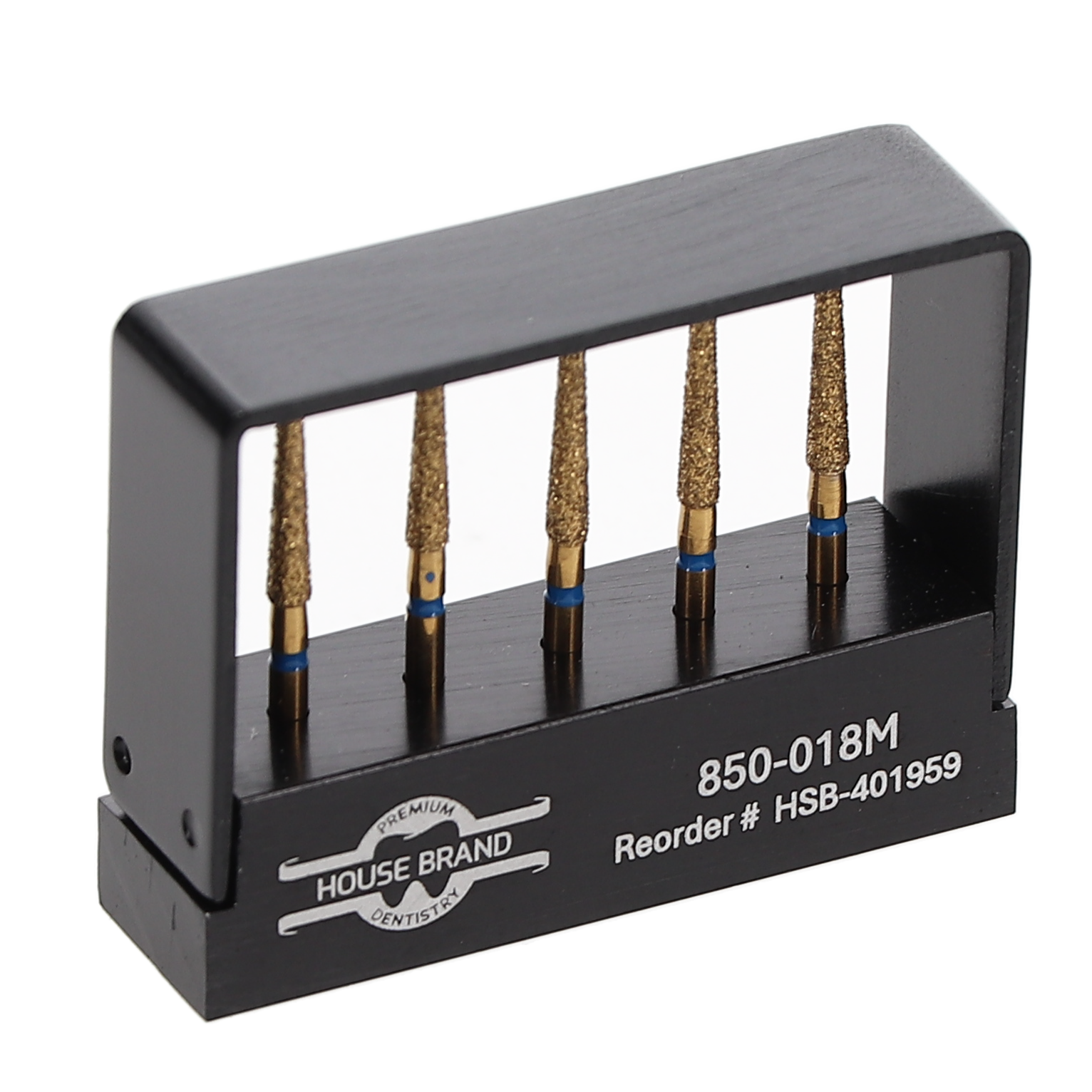 House Brand Dentistry 401959 HSB FG 850-018M Precision Zirconia Medium Grit Diamond Burs 5/Pk
