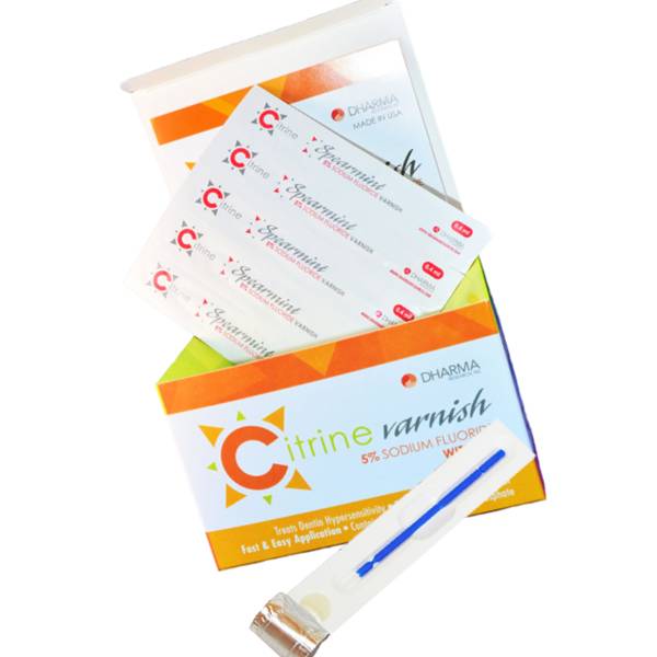 Dharma Research 56-00201 Citrine Dental Varnish Spearmint 5% Fluoride 200/Pk 0.4mL