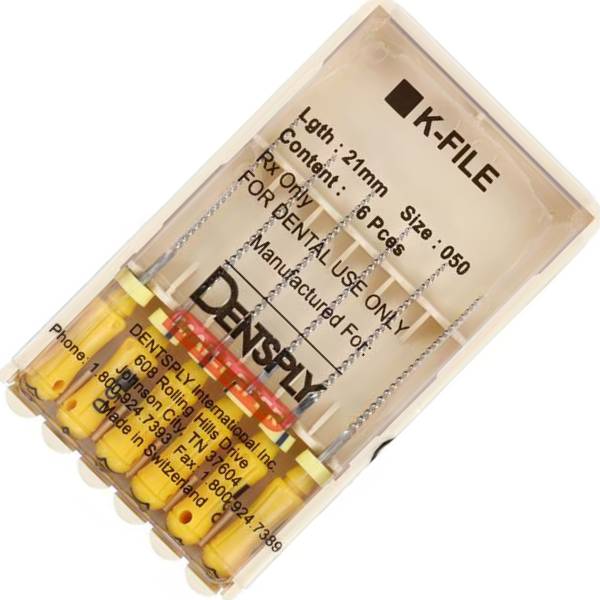 Dentsply Sirona 671109 Endodontic K-Files Stainless Steel #50 21mm 6/Pk