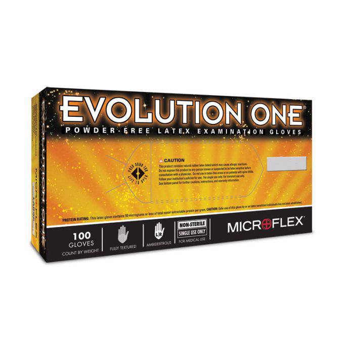 Microflex EV-2050-S Evolution One Latex Exam Gloves Small Powder Free 100/Bx