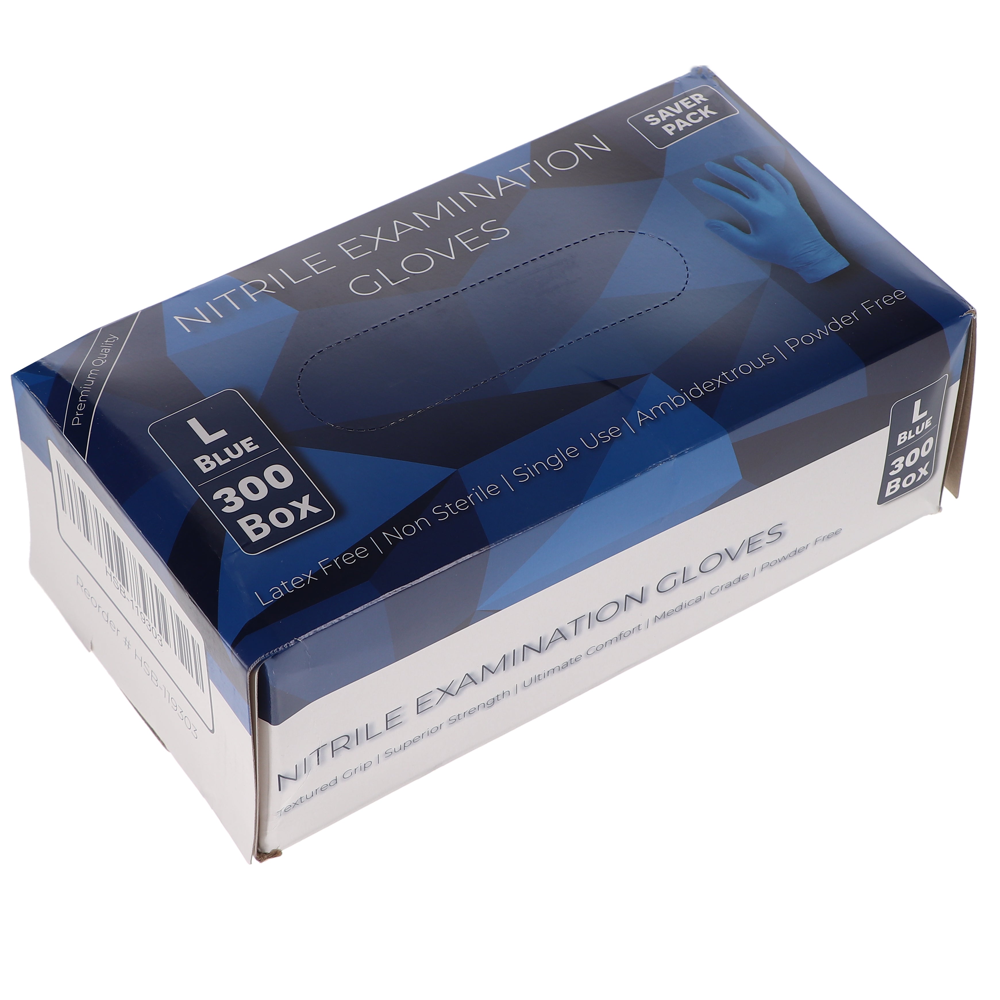 House Brand Dentistry 119303 HSB Nitrile Exam Gloves Large Latex Free 300/Bx