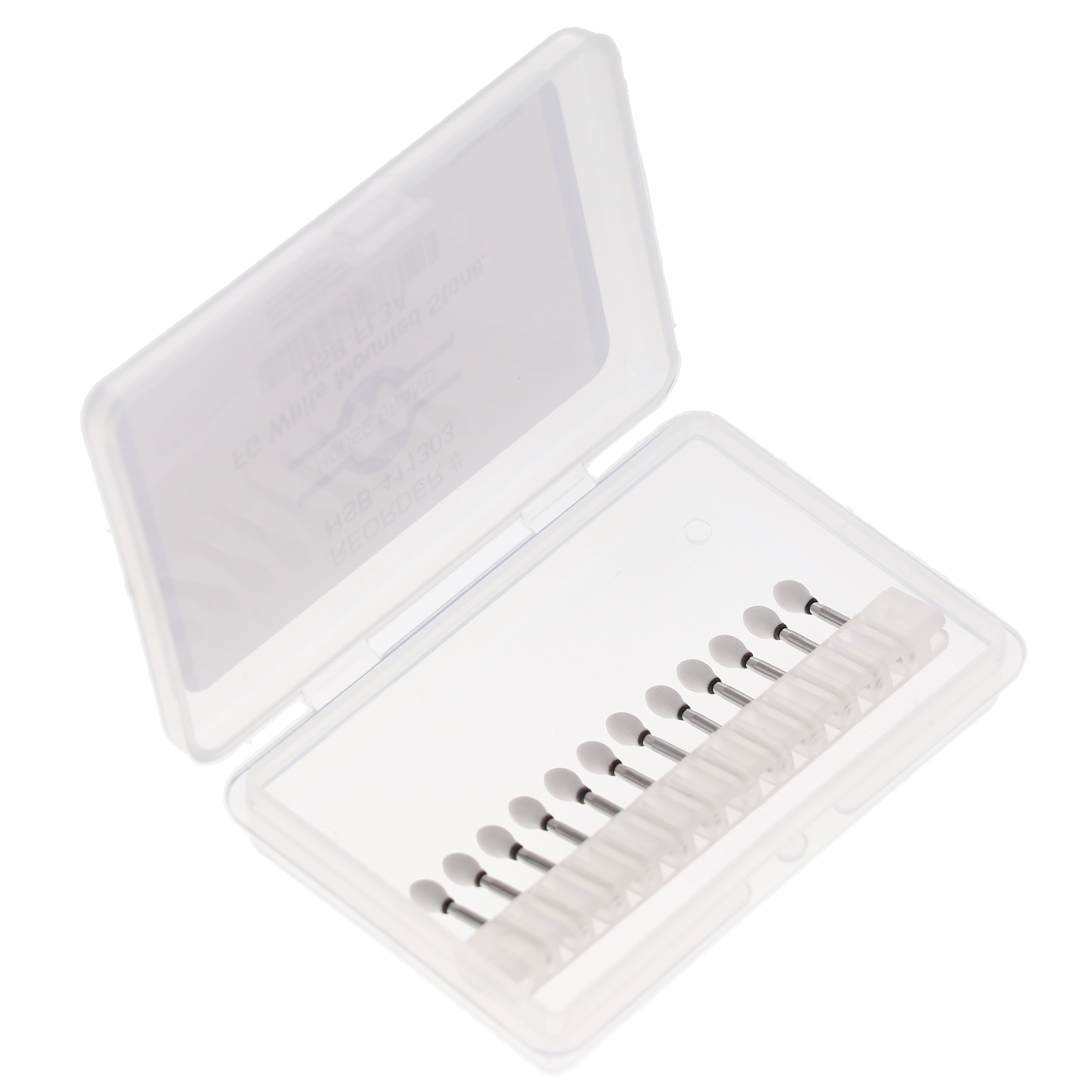 House Brand Dentistry 411303 HSB FG Egg Shaped White Finishing Mounted Stones FL3A 12/Pk