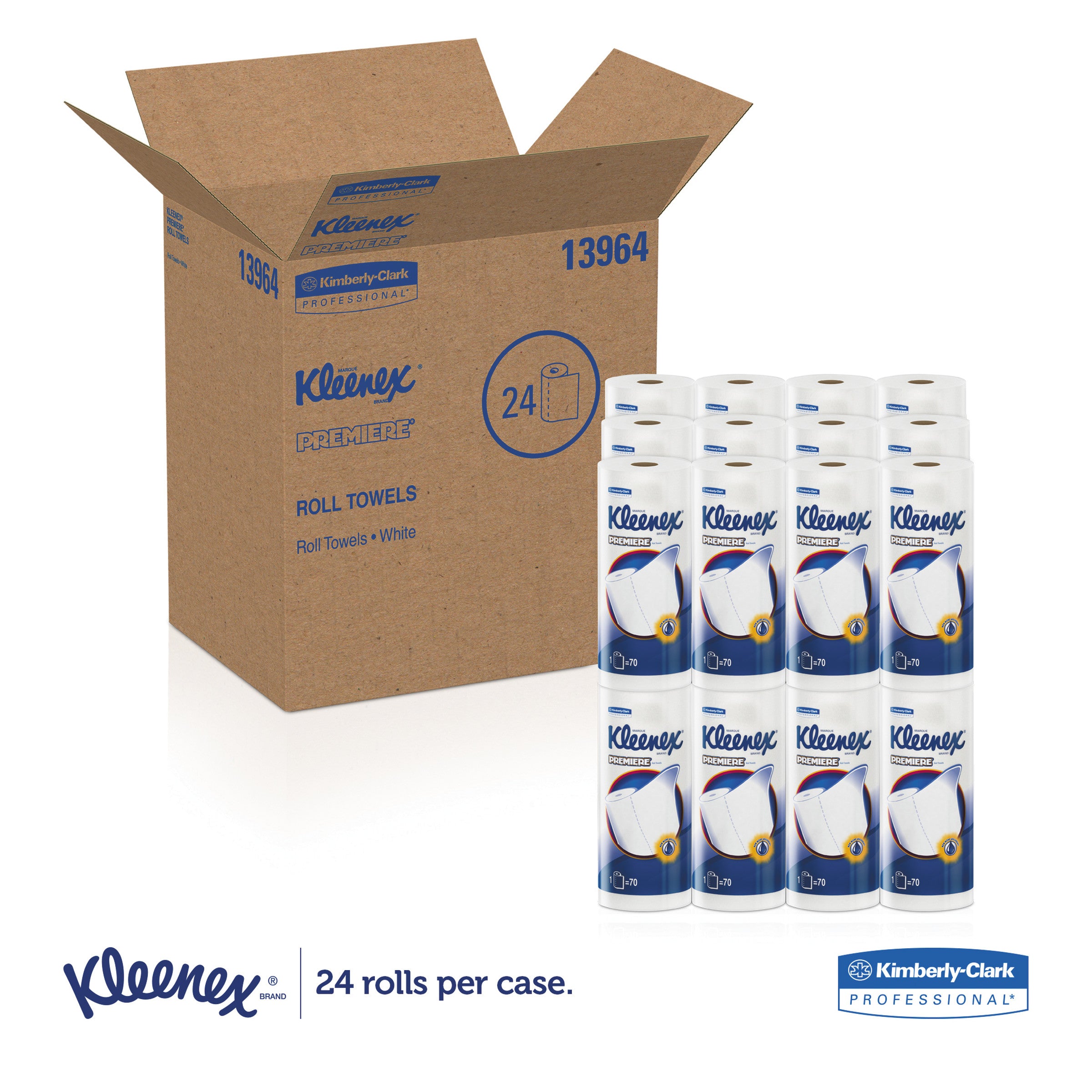 Halyard 13964 Kimberly Clark Kleenex Premiere Kitchen Roll Towels 10.4