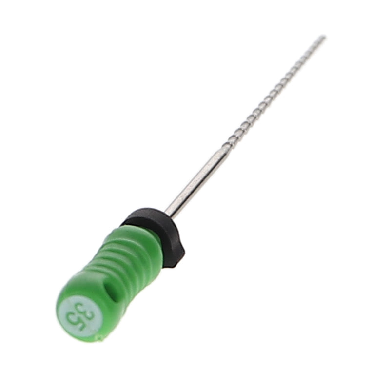 House Brand Dentistry 400489 HSB Hedstrom Endodontic Files Stainless Steel 31mm #35 Green 6/Pk