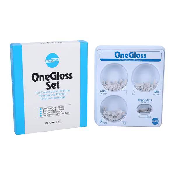Shofu Dental 0180 OneGloss Silicone Polisher Assortment Kit Contra Angle 50/Pk