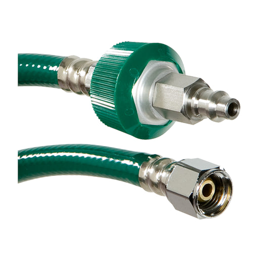 Belmed 8000-1107 Oxygen Hose DISS Nut x Puritan Male Quick Connect 7 Feet