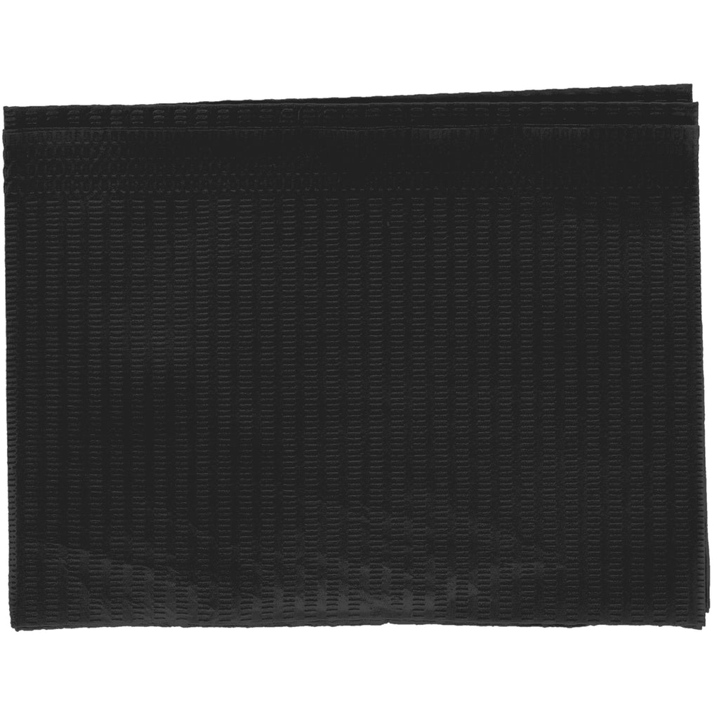 House Brand Dentistry 109223 HSB Dental Patient Bibs 2+1 Ply 13" X 18" Black 500/Bx