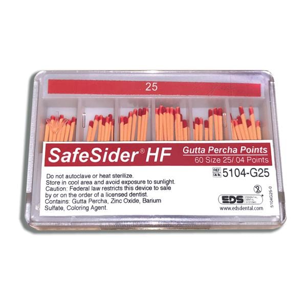 Essential Dental Systems 5104-G25 SafeSider HF Rotary Gutta Percha Points 25mm #04 60/Pk EXP Apr 2025