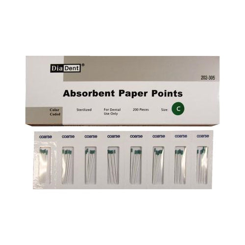 Dia 202-305 Paper Points Coarse Green Cell Package 200/Pk