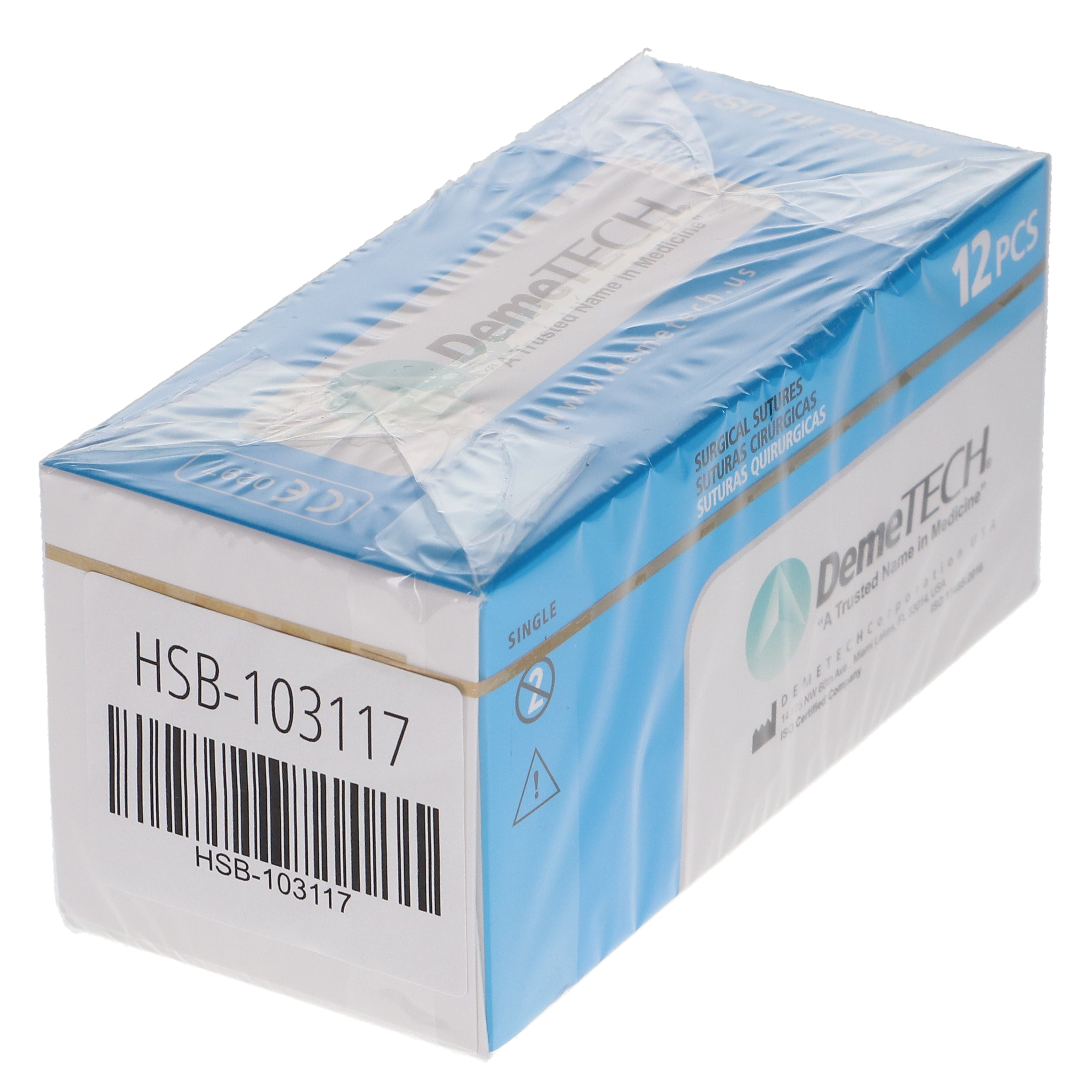 House Brand Dentistry 103117 HSB Silk Black Sutures 45cm 4/0 19mm 3/8 Circle Reverse Cutting 12/Bx