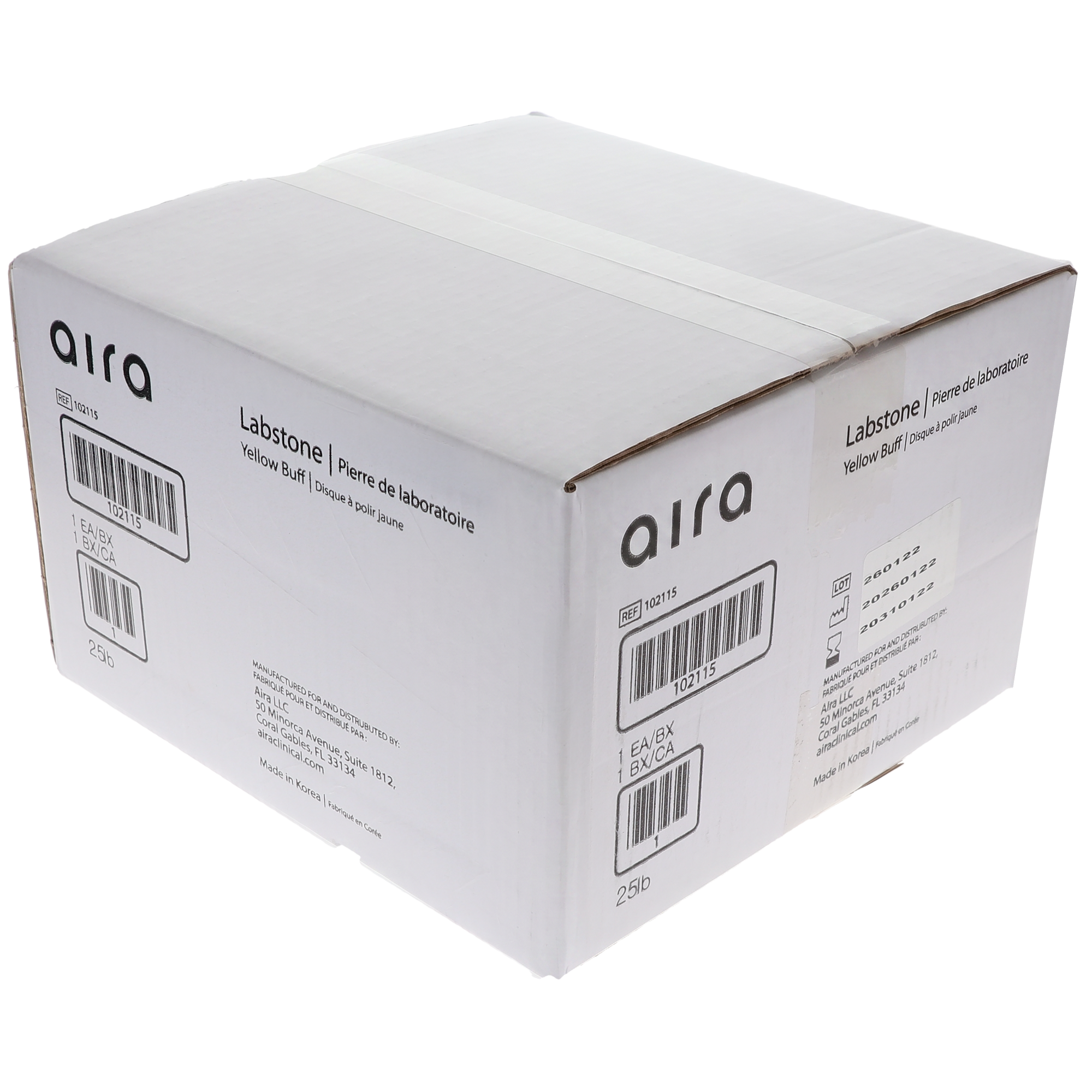 Aira 102115 Dental Labstone Yellow Buff 3-5 Work 8-9 Set 25 Lb