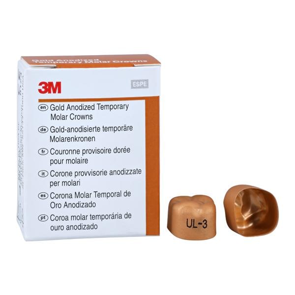 3M Solventum 940313 Unitek Crowns Gold Anodized 1st Molar #3 Upper Left 5/Bx