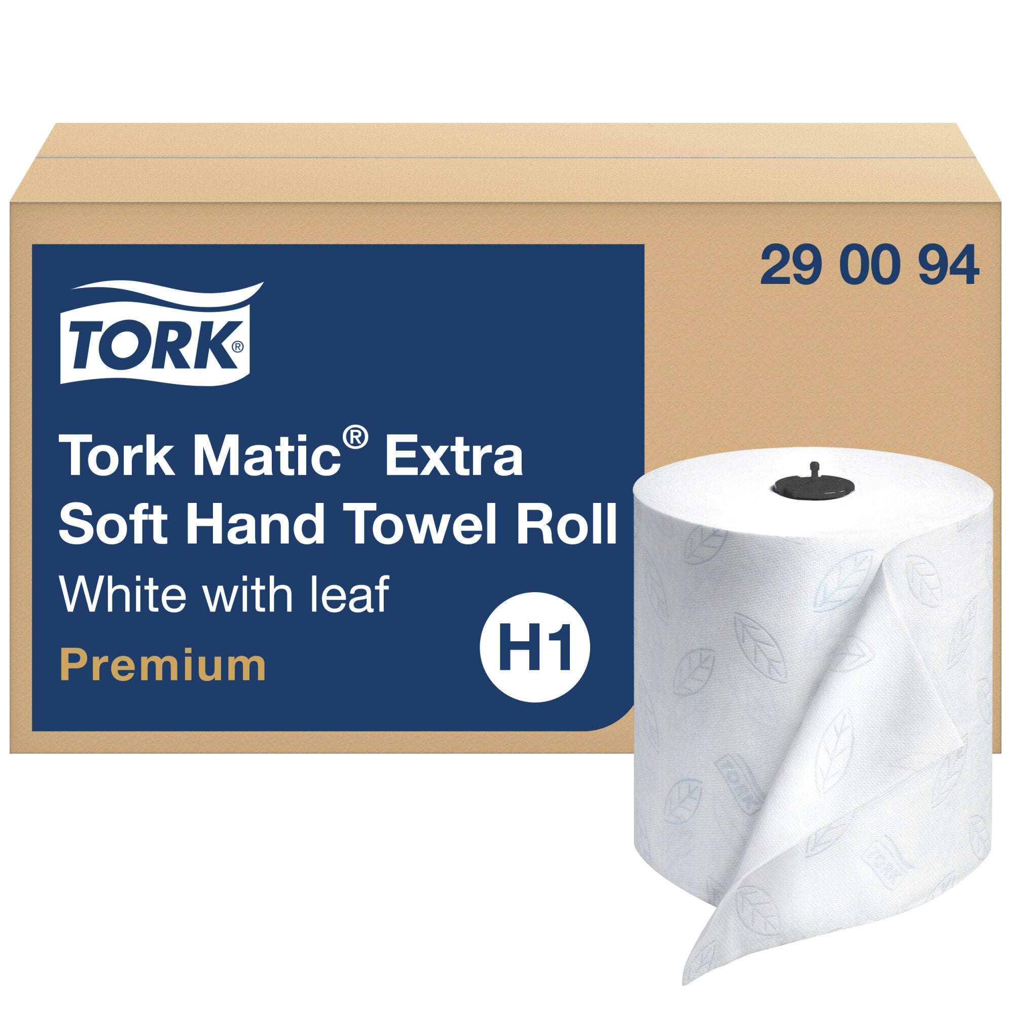 Essity 290094 Tork Hand Towel Roll Premium White 2-Ply Embossed H1 6 Rolls Per Case