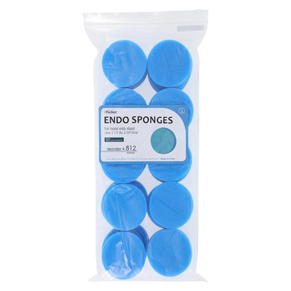 Pac-Dent 812 Disposable Blue Polyurethane Sponges For Round Endo Stand Size 2 1/2